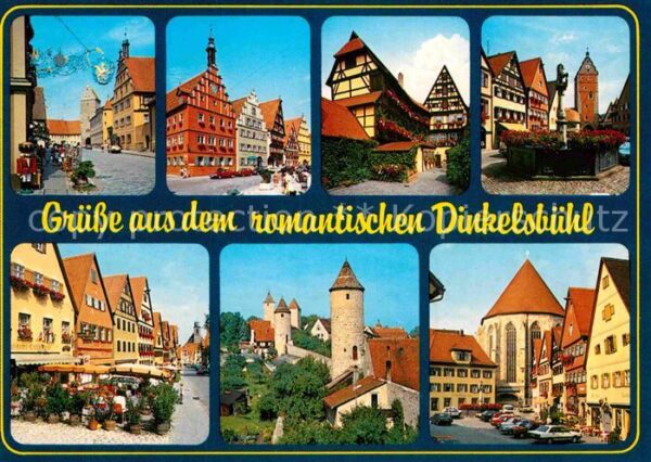 Dinkelsbuehl Stadtmauer Stadttürme Fachwerkhäuser Ma