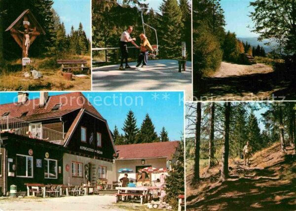 Schwaig Moenichkirchen Wegkreuz Alpengasthof zum Enzian