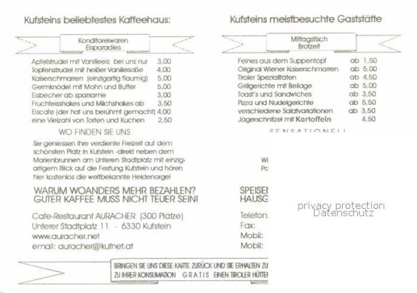Kufstein Tirol Cafe Restaurant Auracher Marienbrunnen – Bild 2