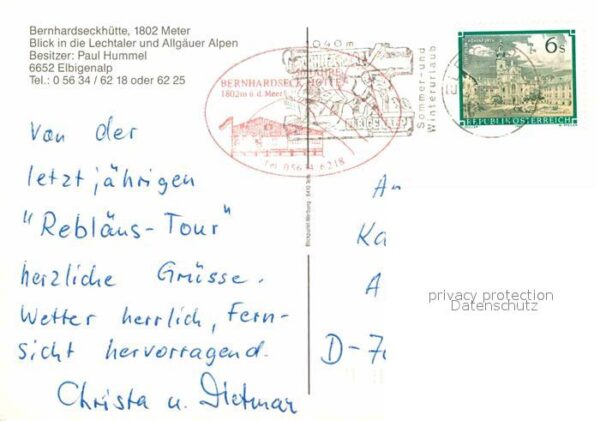 Elbigenalp Bernhardseckhütte Lechtaler Allgäuer Al – Bild 2