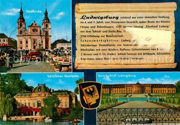 Ludwigsburg Wuerttemberg Stadtkirce Schlösschen Monrepos Barocks