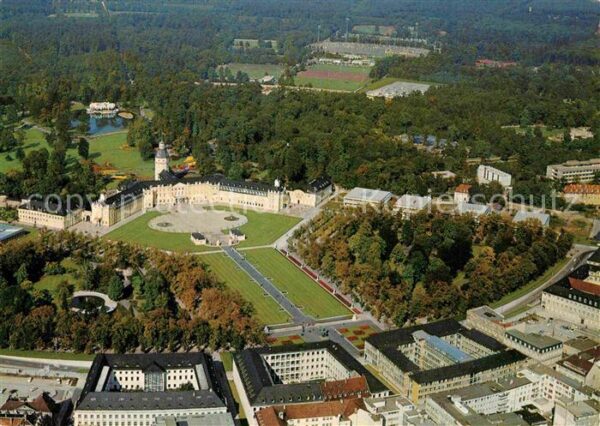 Karlsruhe Baden Fliegeraufnahme Schloss Park
