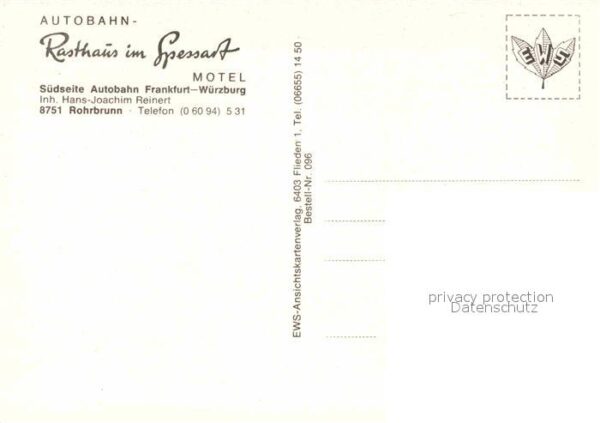 Rohrbrunn Autobahn Rasthaus Spessart Bad Orb Fram – Bild 2