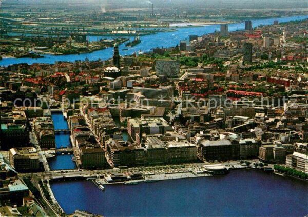 Hamburg Fliegeraufnahme Jungfernstieg