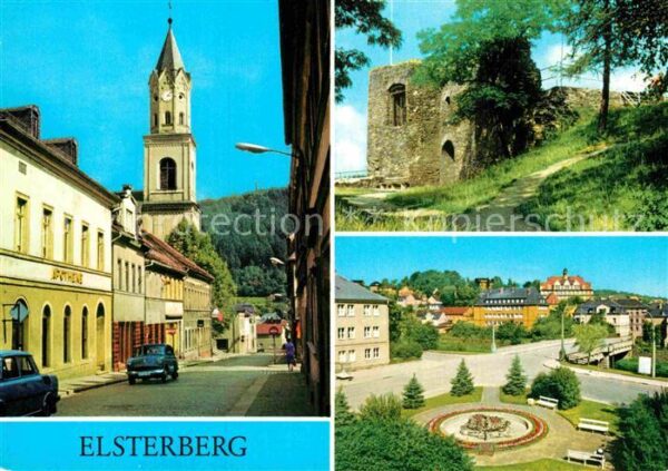 Elsterberg Vogtland Lange Strasse Kirche Burgruine August B