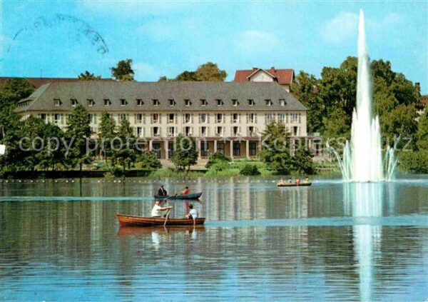 Bad Salzungen Kurhaus am Burgsee Bootfahren Fontäne