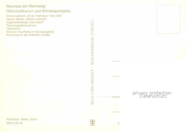 Neuhaus Rennweg Erholungsheim Jugendherberge Brunnen Ko – Bild 2