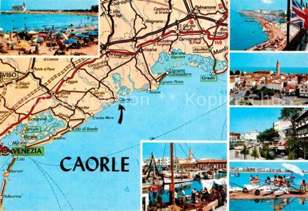 Caorle Venezia Carta Automobilistica Spiaggia Strassen