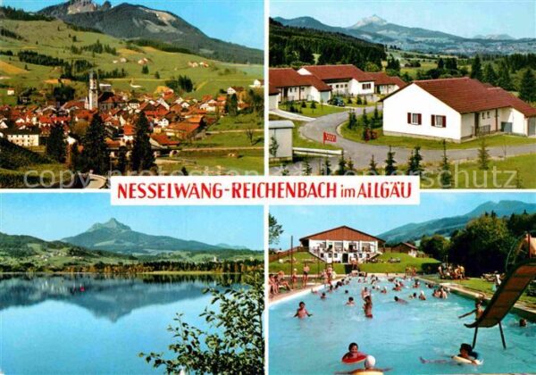 Reichenbach Nesselwang Ortsansicht mit Kirche Allgäuer Alpen F