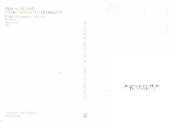 Oberhof Thueringen FDGB Erholungsheim Rennsteig Empfang Sp – Bild 2