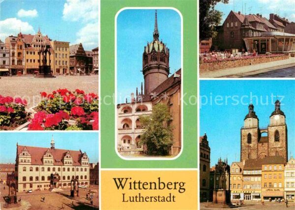 Wittenberg Lutherstadt Markt Schlosskirche Eiscafe Schlossplat