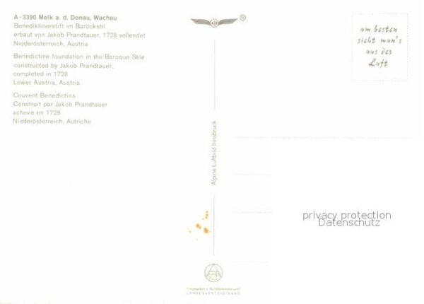 Melk Donau Benediktinerstift Barock Fliegeraufnahm – Bild 2