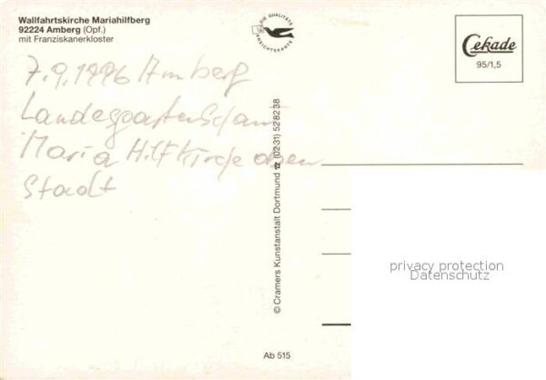 Amberg Oberpfalz Wallfahrtskirche Mariahilfberg Franzisk – Bild 2