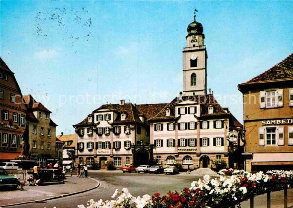 Bad Mergentheim Michlingsbrunnen mit Blick auf St Johan