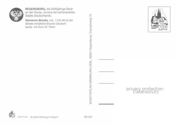 Regensburg 2000jährige Stadt Donau Steinerne Brück – Bild 2