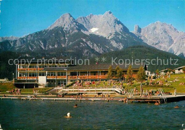 Saalfelden Steinernes Meer Strandbad Restaurant am Ritzensee Alpen