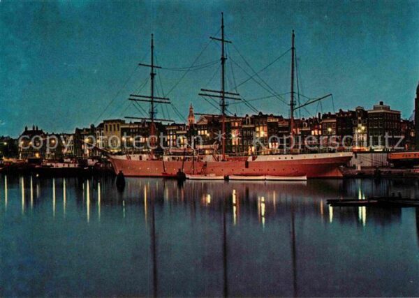 Amsterdam Niederlande Pr Hendrikkade met Pollux Segelschiff D
