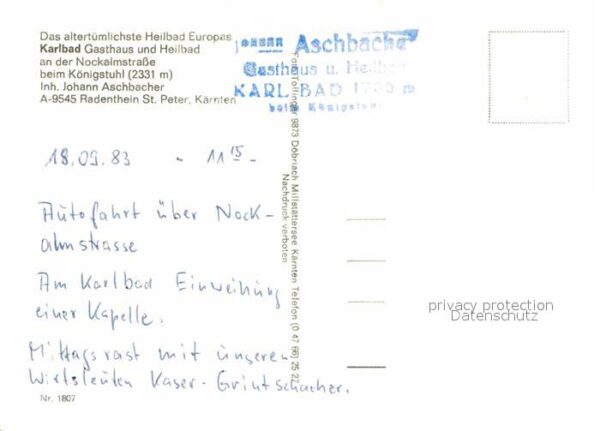 Radenthein Karlbad Gasthaus und Heilbad Nockalmstr – Bild 2