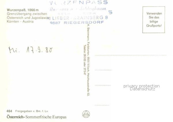 Wurzenpass Grenzübergang zwischen Österreich und J – Bild 2