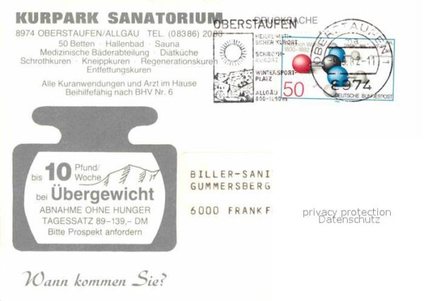 Oberstaufen Kurpark Sanatorium Foyer Kaminzimmer Ha – Bild 2