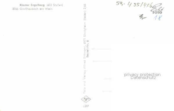 Grossheubach Kloster Engelberg Treppe Eingang Gnaden – Bild 2