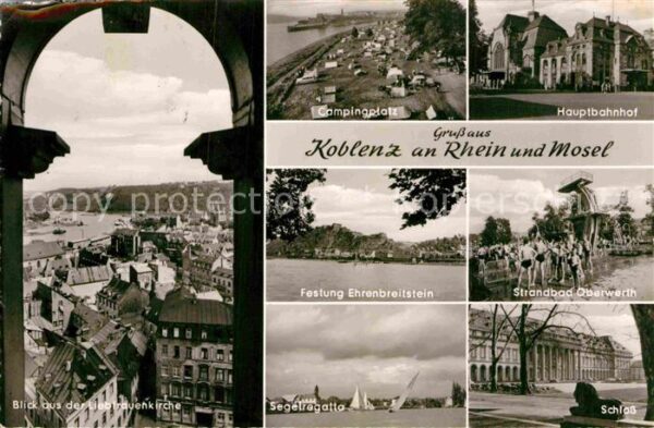 Koblenz Rhein Blick aus der Liebfrauenkirche Campingp