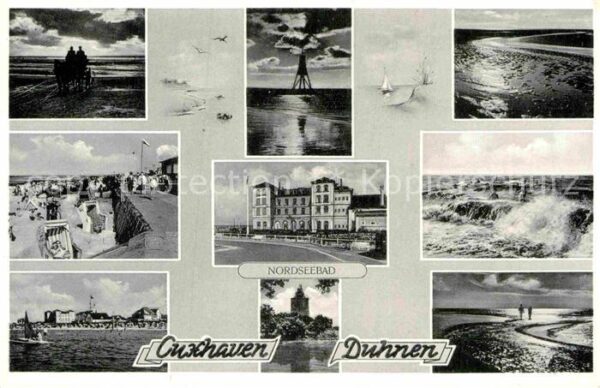 Cuxhaven Duhnen Nordseebad Wattwagen Fliegeraufnahme Strand Hotel