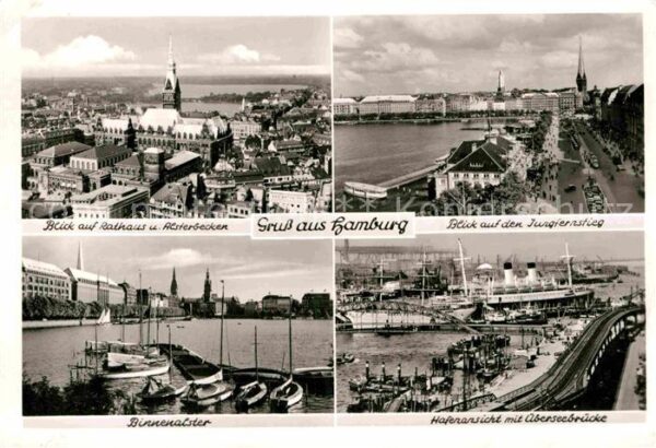 Hamburg Rathaus Alsterbecken Jungfernstieg Binn