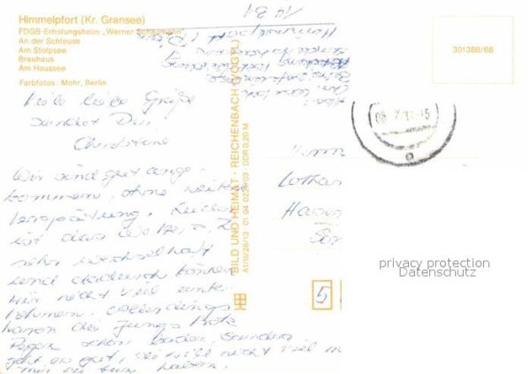 Himmelpfort FDGB Erholungsheim Werner Schumann Schl – Bild 2