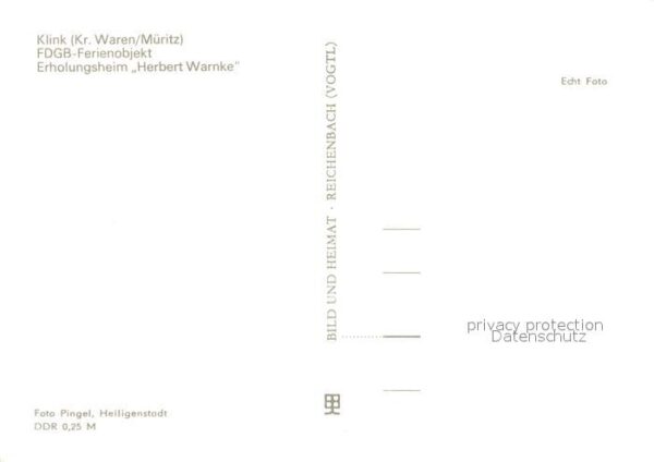 Klink Waren Erholungsheim Herbert Warnke – Bild 2