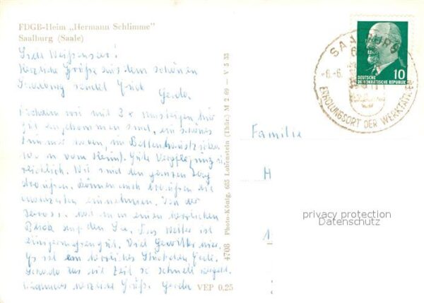 Saalburg Saale FDGB-Heim Hermann Schlimme – Bild 2
