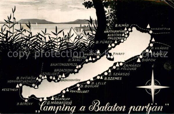 Balaton Plattensee Tihany Lageplan Orte am Balaton