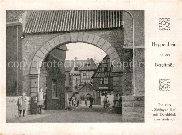 Heppenheim Bergstrasse Tor zum Sickinger Hof mit Durchbruch zu