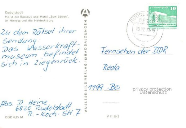 Rudolstadt Markt mit Rathaus Hotel Zum Löwen Heide – Bild 2