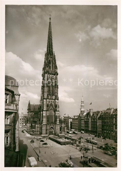 Hamburg Nikolaikirche und Hopfenmarkt