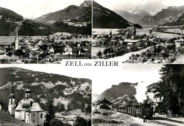 Zell Ziller Tirol Fliegeraufnahme Dampflok Kirche