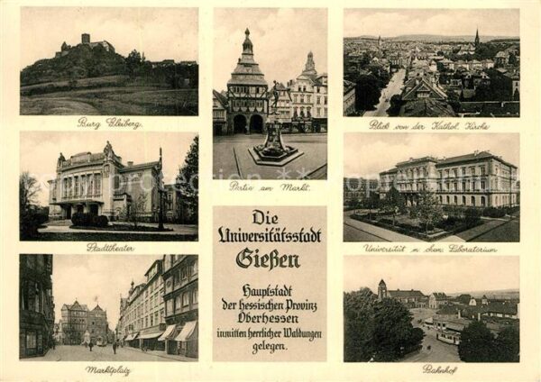 Giessen Lahn Burg-Gleiberg Markt Universität Stadtth