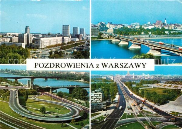 Warschau Masowien Stadtansichten Autobahn Brücke