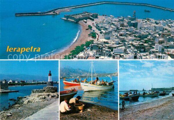 Ierapetra Kreta Fliegeraufnahme Hafen Leuchtturm Fische