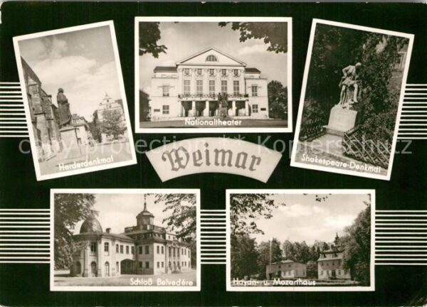 Weimar Thueringen Herderdenkmal Nationaltheater Schloss B
