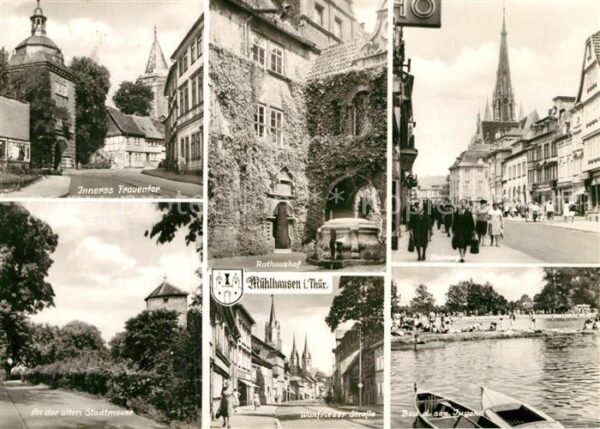Muehlhausen Thueringen inneres Frauentor Rathaushof Stadtmauer