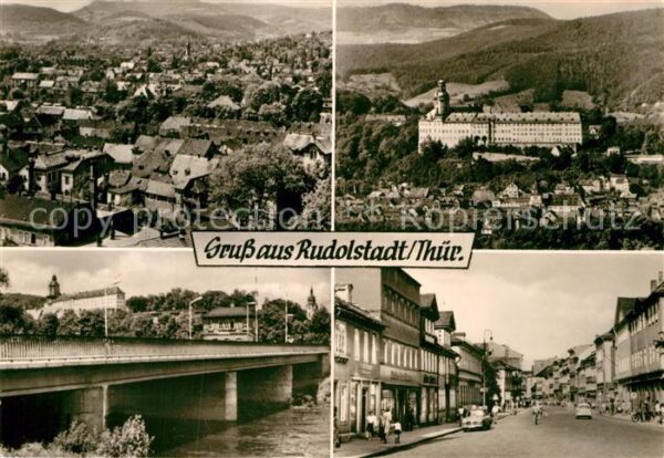 Rudolstadt FliegeraufnahmeBrücke Teilansicht Schlo