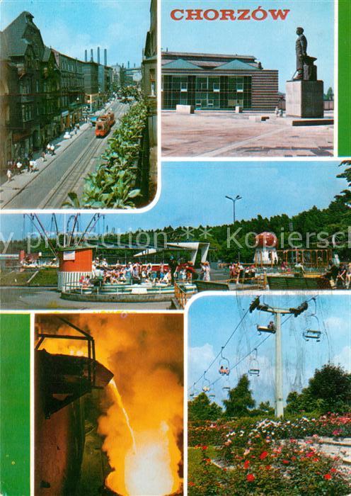 Chorzow Koenigshuette Oberschlesien Strassenbahn Denkmal Hochofen Jahrmarkt