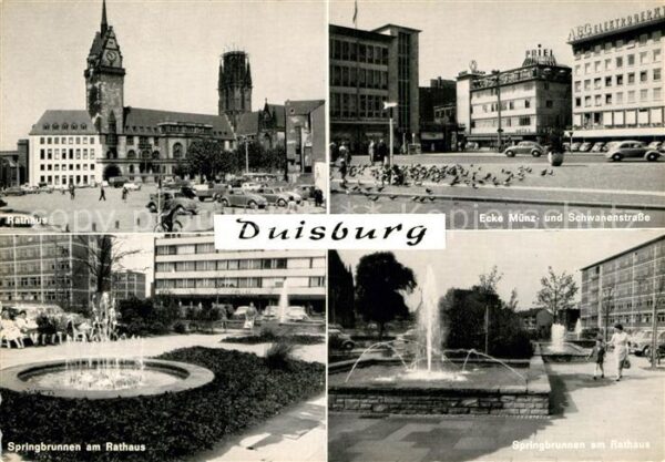 Duisburg Ruhr Rathaus Springbrunnen am Rathaus