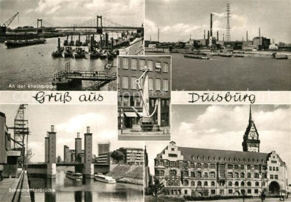 Duisburg Ruhr Rheinbrücke Hafen Schwanentorbrücke Rat