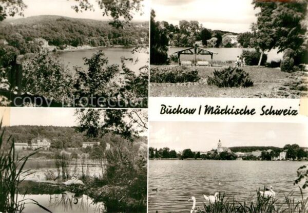 Buckow Maerkische Schweiz See Panorama Park Schwanenteich