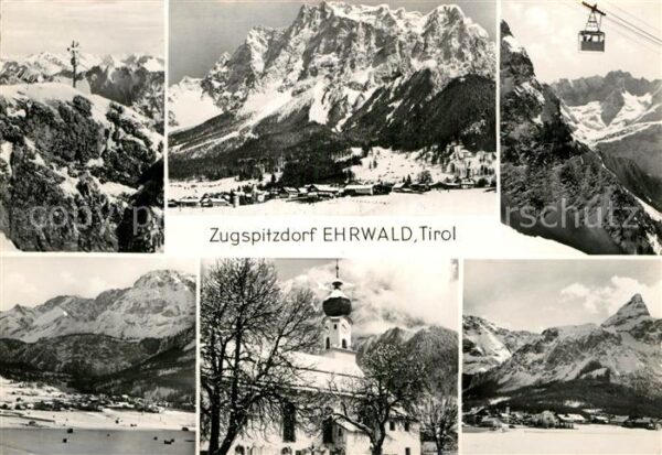 Ehrwald Tirol Zugspitze Kirche Teilansicht Seilbahn