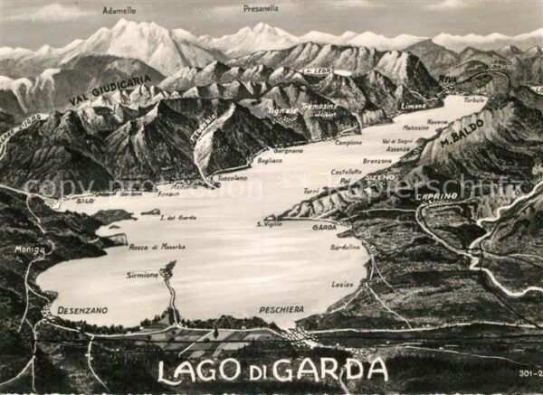 Gardasee Lago di Garda Landkarte