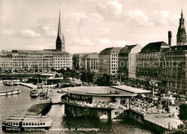 Hamburg Jungfernstieg Wasserseite Alsterpavillo