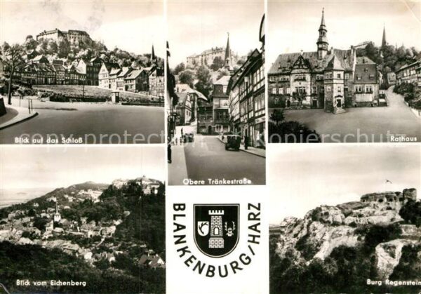 Blankenburg Harz Schloss Blick vom Eichenberg Burg Regen